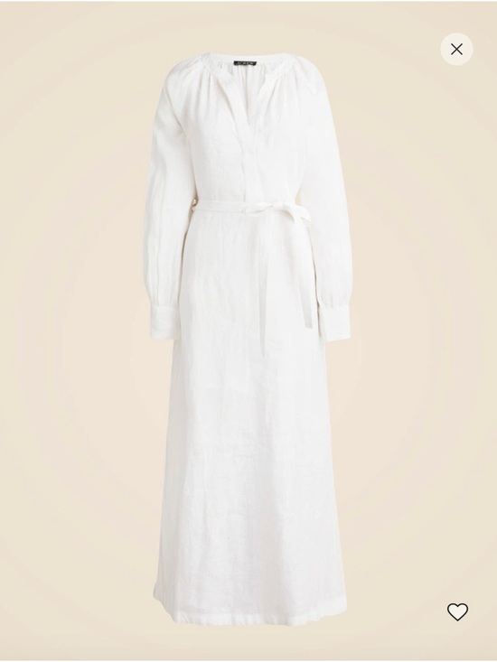 J. Crew Dresses & Skirts - J. Crew White Long Sleeve Linen Cabana Maxi Dress with Tie Waist